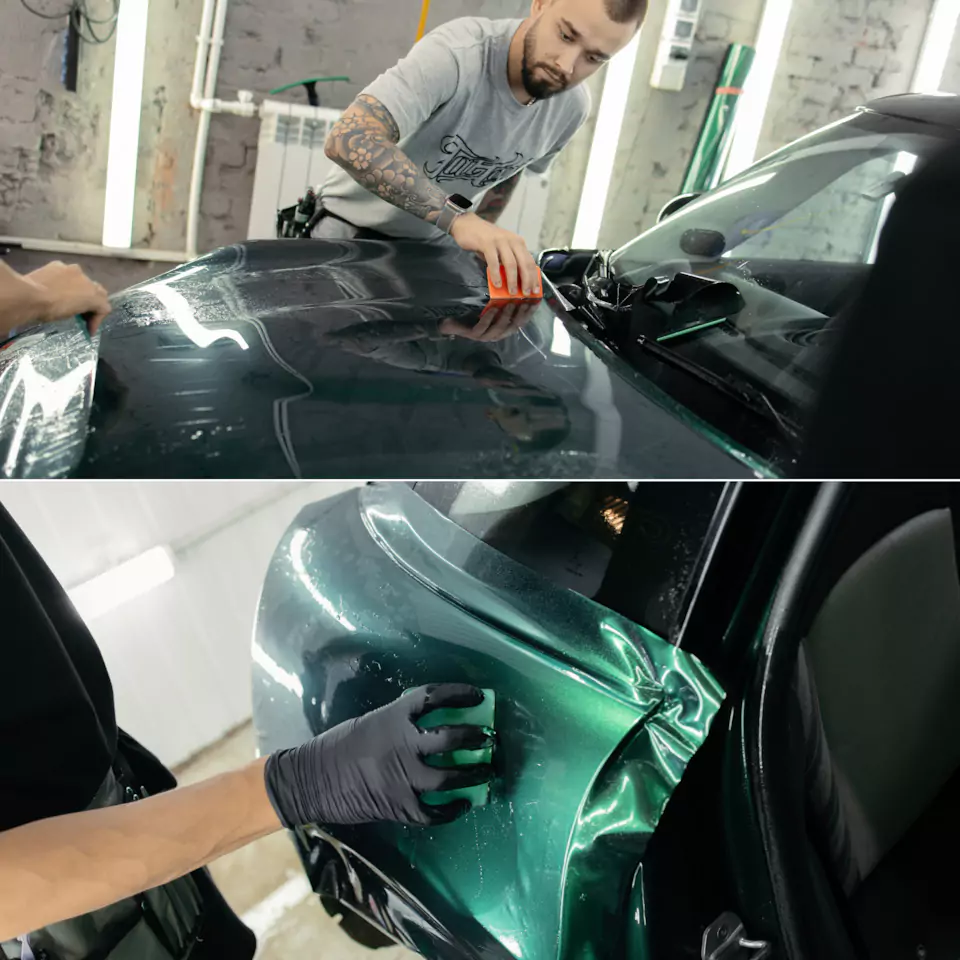 Оклеили Mini Cooper цветным полиуретаном, заменили хромированные детали, окрасили диски и суппорта, выполнили комплекс детейлинг-услуг и техническое обслуживание